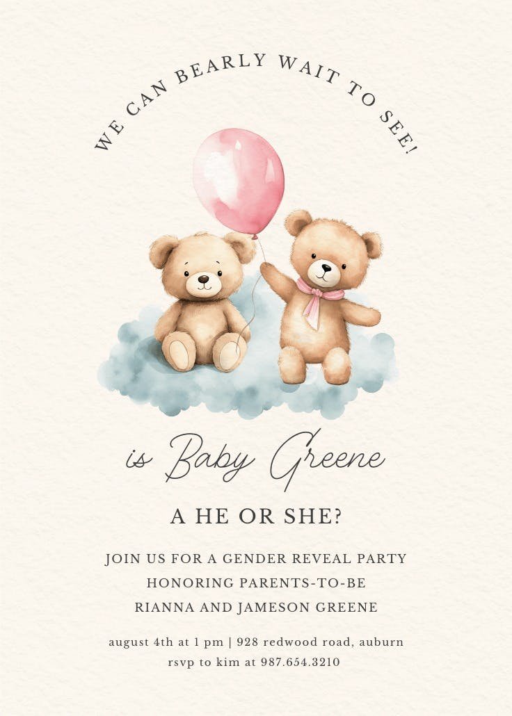 Baby shower invitations
